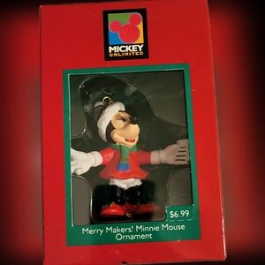 🎄Vintage Minnie Mouse Christmas Ornament Mickey Unlimited Merry Makers! Disney